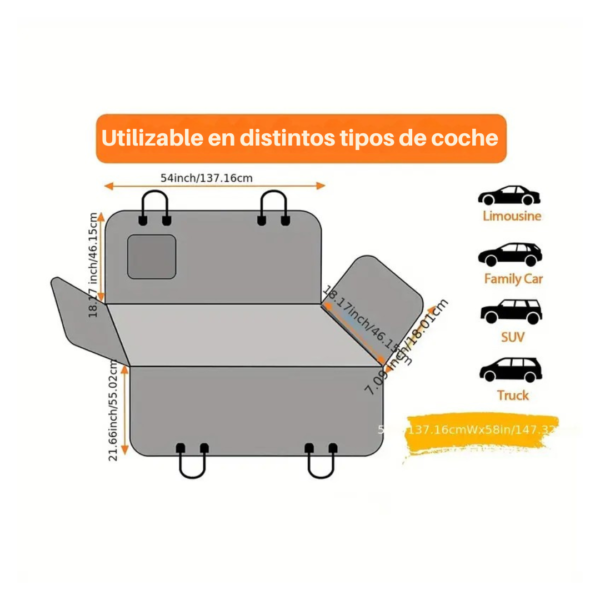 Funda para Asiento de Coche para Perros  Antideslizante, Impermeable - Imagen 4