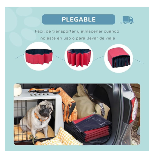 Piscina Plegable para Perros-PVC Antideslizante, Portátil y Resistente - Imagen 2