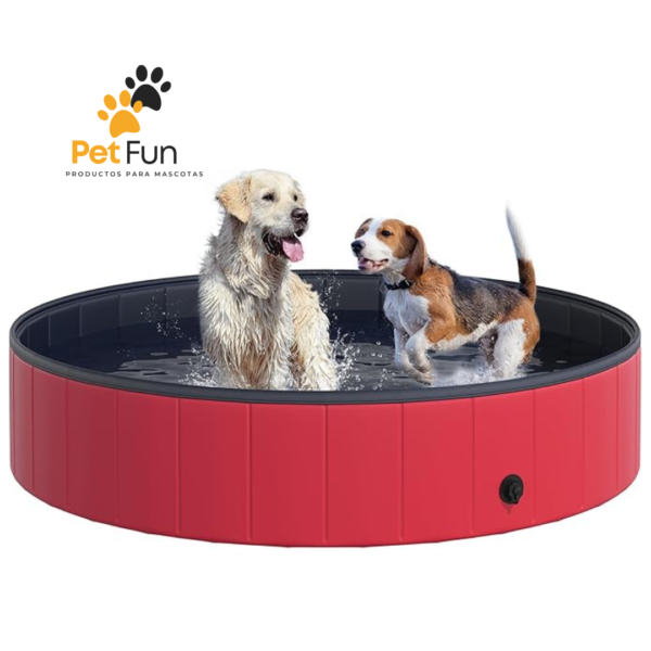 Piscina Plegable para Perros-PVC Antideslizante, Portátil y Resistente