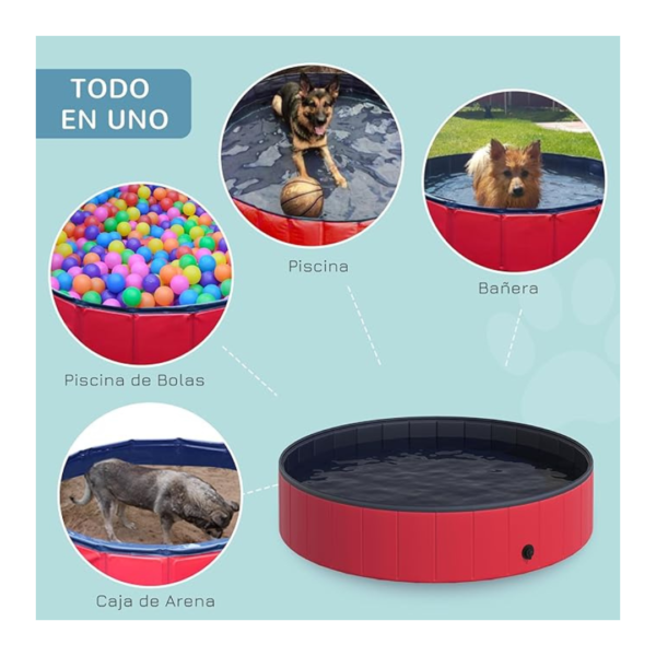 Piscina Plegable para Perros-PVC Antideslizante, Portátil y Resistente - Imagen 3