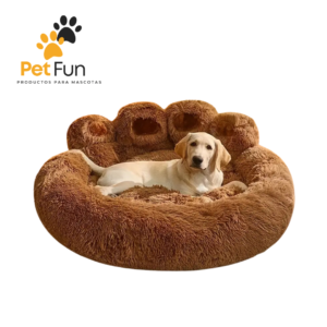 Cama Extra Grande de Felpa para Perros con Bordes Elevados y Acolchado Ultra Suave ( TALLA L  60 cm diametro)