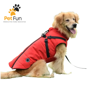 Chaqueta Polar para Perros con Arnés Integrado y Cremallera | Abrigo Térmico Antiviento