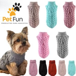 Sueter de punto cuello alto para invierno